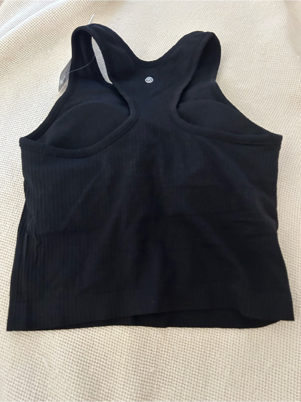 CRZ YOGA Seamless Ribbed High Neck Crop Tank Tops Sports Bra, Black, Small, NWT - Picture 4 of 8